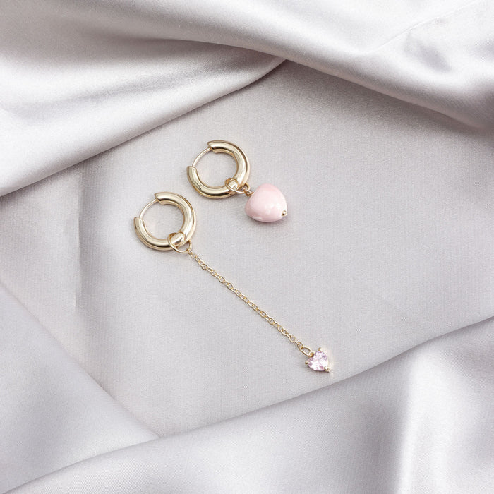 Wholesale Love Heart Pendant Luxury Hoop Earrings