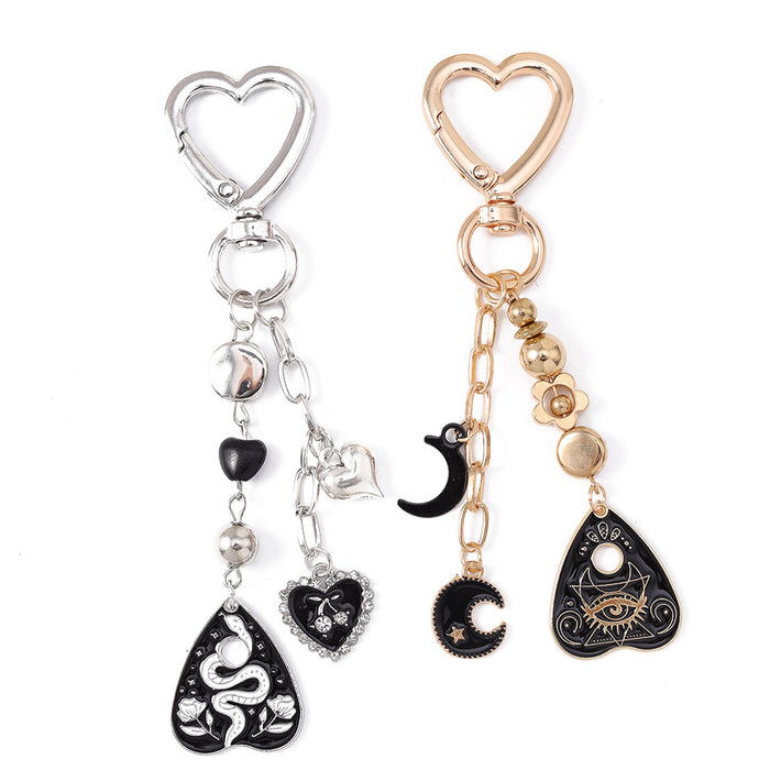 Wholesale Creative diamond-encrusted heart-shaped metal keychain