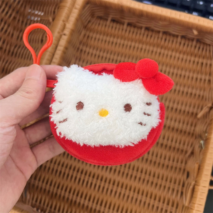 Wholesale 3D Cat Plush Mini Wallet with Glasses