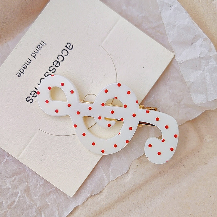 Wholesale Polka dot cartoon musical note acrylic hair clip