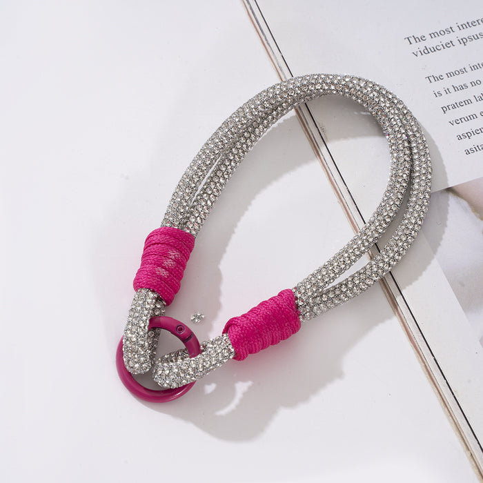 Wholesale New diamond chain wristband lanyard, phone lanyard DIY, phone chain, phone case universal short lanyard, wrist rope