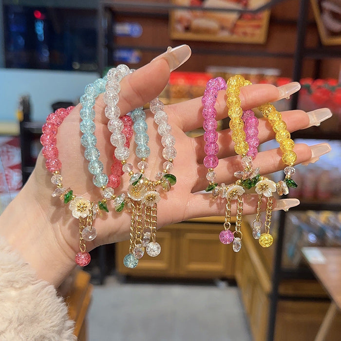 Wholesale Colorful Crystal Flower Bracelet Sunflower Beaded Students Gift Bestie Bracelet
