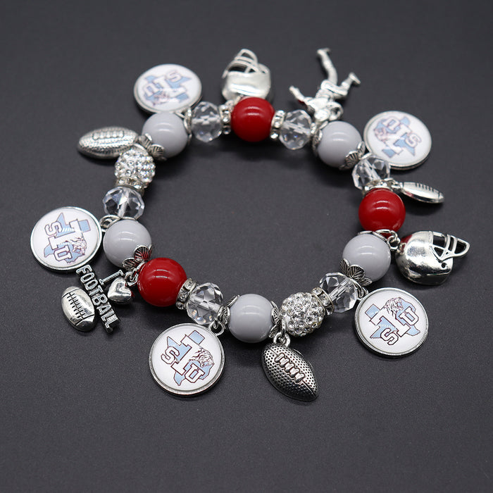 Wholesale Soccer Team Stretch Beaded Bracelet Unisex Steelers Saints