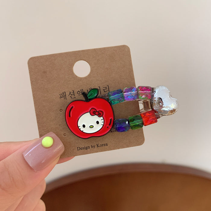 Wholesale Hair Clip Colorfulful Crystal Cat Bangs Side Clip Colorful crystal cat bangs hairpin