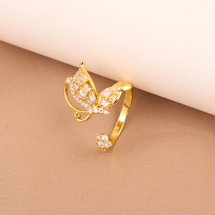 Wholesale Zircon Open Butterfly Ring