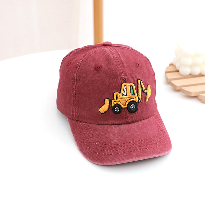 Wholesale Washed Cloth Baseball Cap Cartoon Embroidery  Cap for Boys and Girls