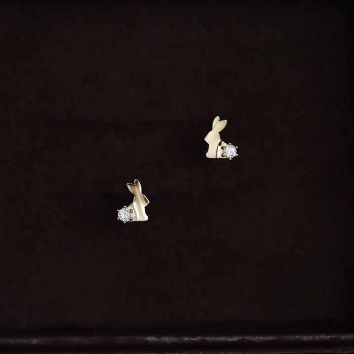 Wholesale Pure silver gold-plated earrings, sparkling earrings, cute mini daily minimalist earrings