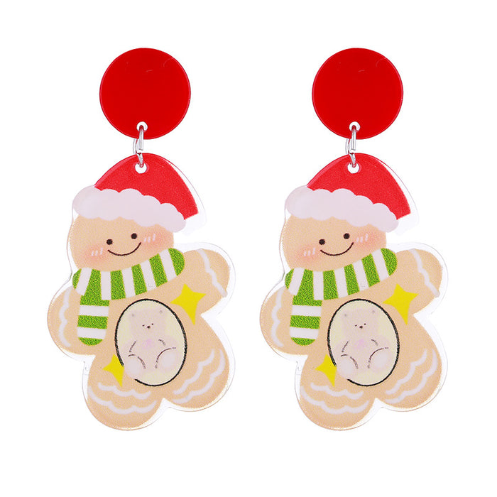 Wholesale New Year Christmas Acrylic Earrings Christmas Tree  Holiday Earrings