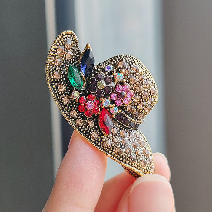 Wholesale Alloy Corsage Diamond Gold Brooch Clothing Accessories