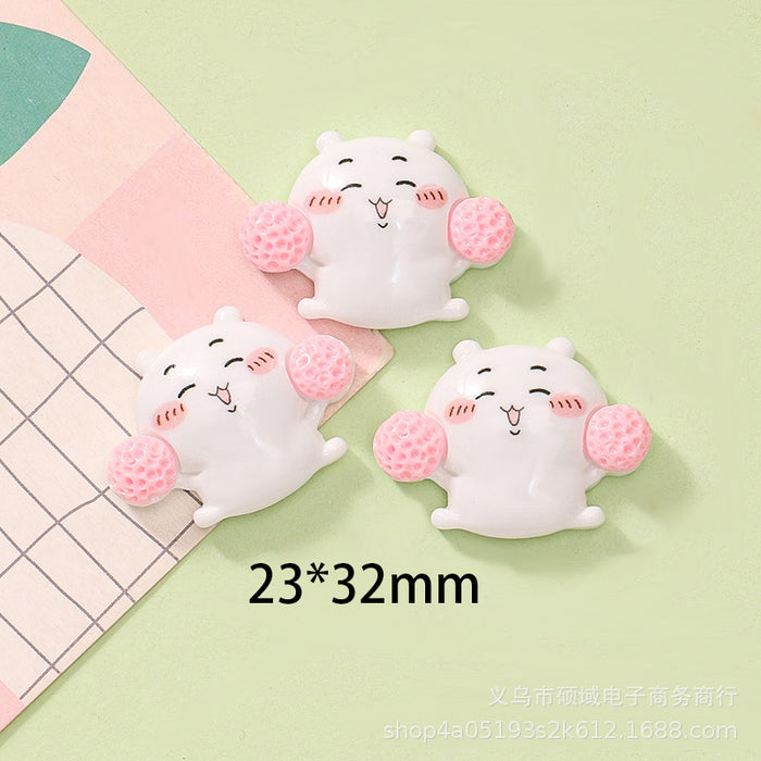Wholesale Cute Cartoon Cream Glue Phone Case Keychain Hairpin Hair Rope Resin Jewelry Accessories