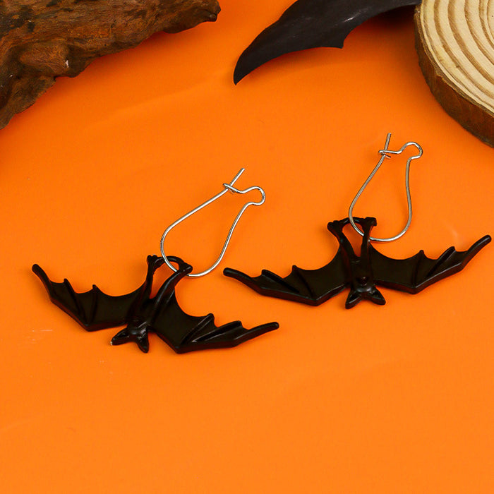 Wholesale Cartoon Bat Pendant Alloy Earrings JDC-ES-Rulong003