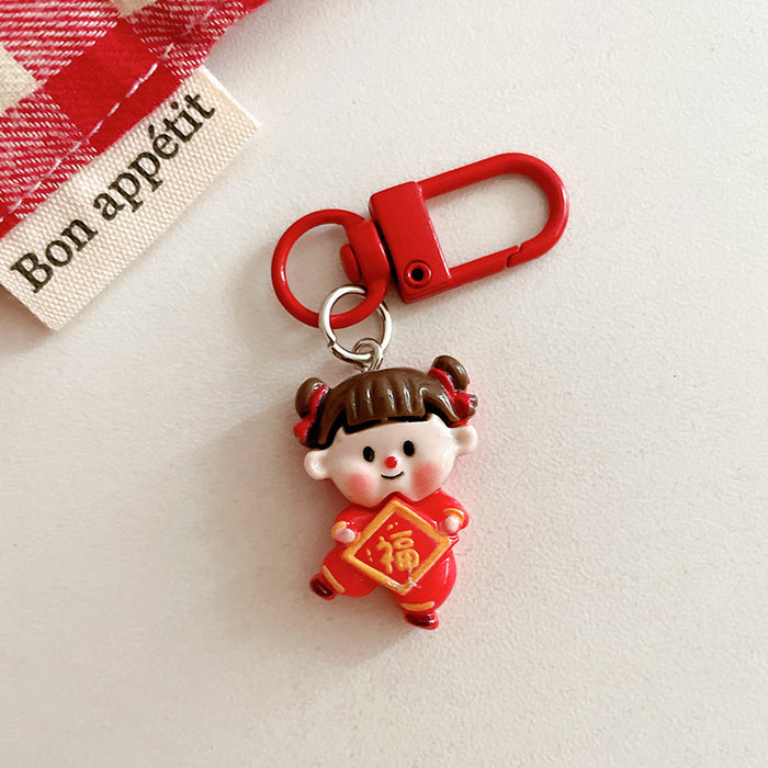 Wholesale Keychain pendant cute cartoon student backpack hanging accessory with accessories