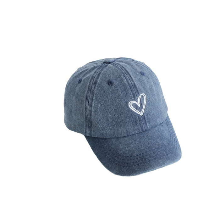 Wholesale Children's Duck Tongue Hat Baby Retro Washed Cowboy Double Love Embroidered Sunshade Baseball Hat
