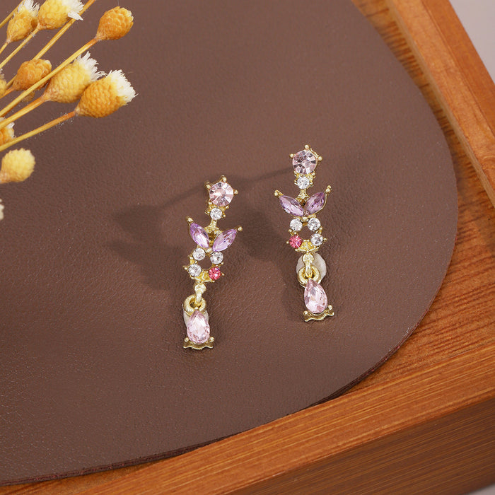 Wholesale Silver Butterfly Tassel Earrings High-end Earrings Elegant Diamond Pearl Long Earrings