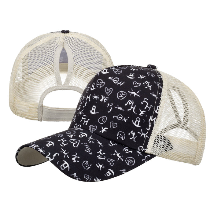 Wholesale Cotton Polyester Cross Ponytail Baseball Hats JDC-FH-ZhongMei001