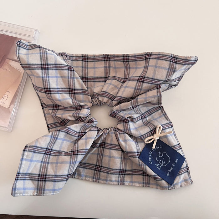 Wholesale Small niche minimalist retro striped square circle hair loop, women's high-end sense, ponytail hair accessory, headband, rubber band hair clip