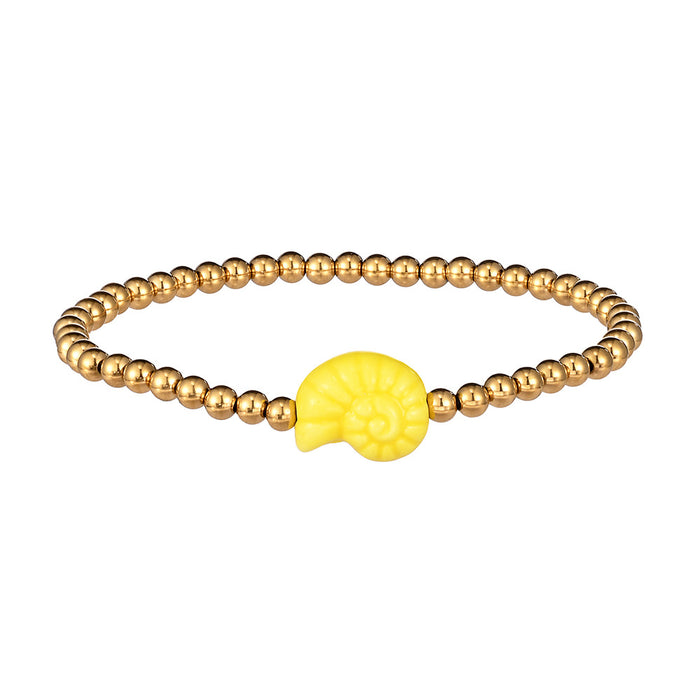 Wholesale Swimming wearable mini bracelet accessory ceramic conch animal turtle titanium steel non fading bracelet