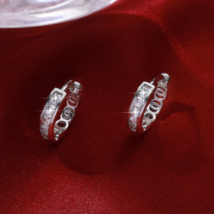 Wholesale jewelry ins wind geometry smooth diamond ear metal drop earrings