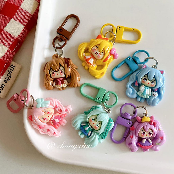 Wholesale Cute cartoon keychain pendant backpack hanging accessory with accessories