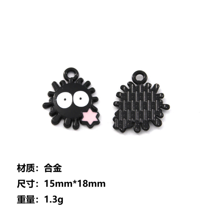 Wholesale 10pcs  Cartoon Faceless Men' s Small Coal Ball Accessories Accessories Earrings Earrings Necklace Pendant diy Oil Dropping Alloy