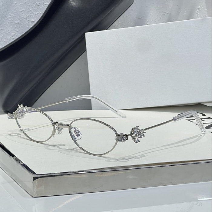 Wholesale Fashion diamond studded women's personalized street photography sunglasses, anti blue light glasses frame