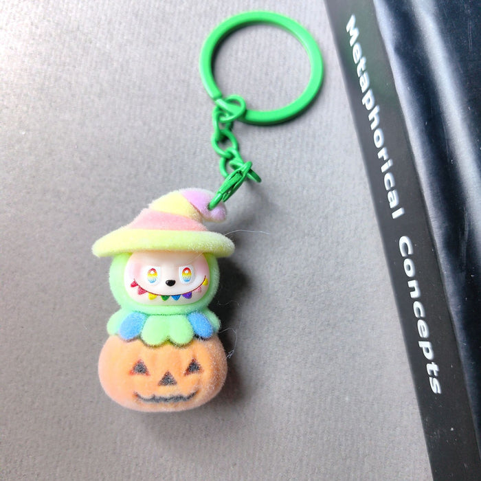 Wholesale Pumpkin  Flocking Punch Cute Phone Charm Bag Accessory