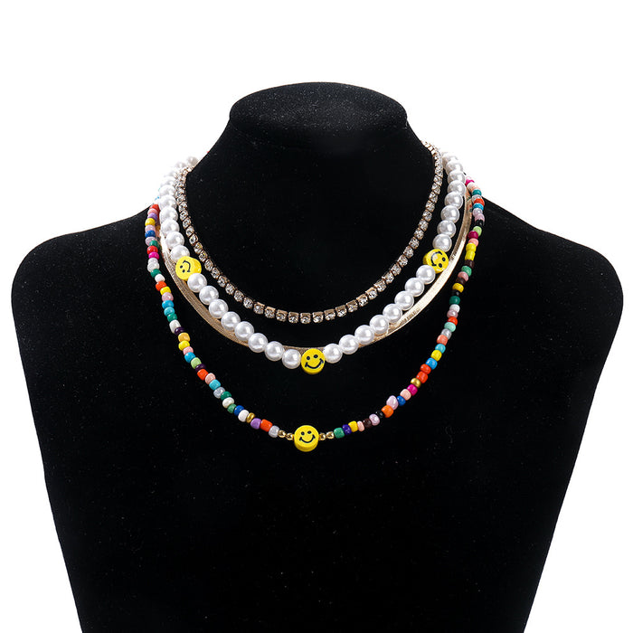 Wholesale Trendy Imitation Baroque Pearl Necklace for Women Simple Diamond Clavicle Chain