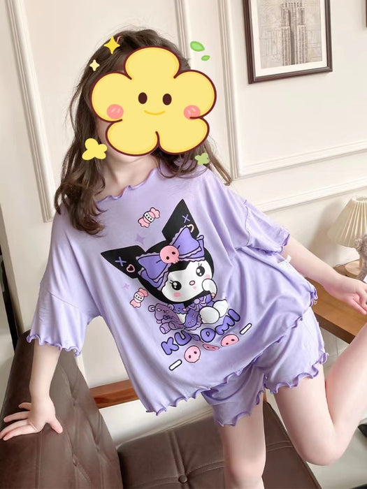 Wholesale Summer Short Sleeve Cute Cartoon Children Pajama Set JDC-PJ-XiaoHZ004