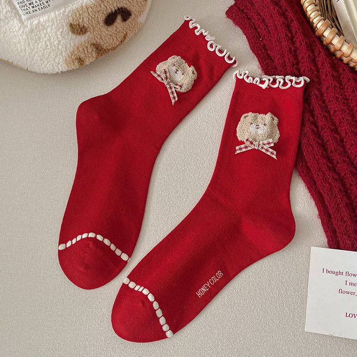 Wholesale Socks, mid tube socks, autumn cute cartoon cotton socks