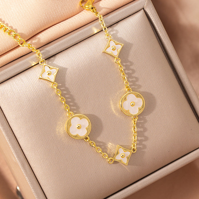 Wholesale Women's Four-Leaf Clover choker necklace Earrings Bracelet Set