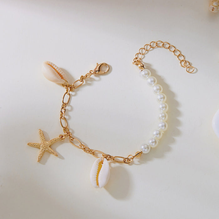 Wholesale Bohemian Sea Star Shell Beaded Bracelet Summer Beach Vacation Jewelry Accessory