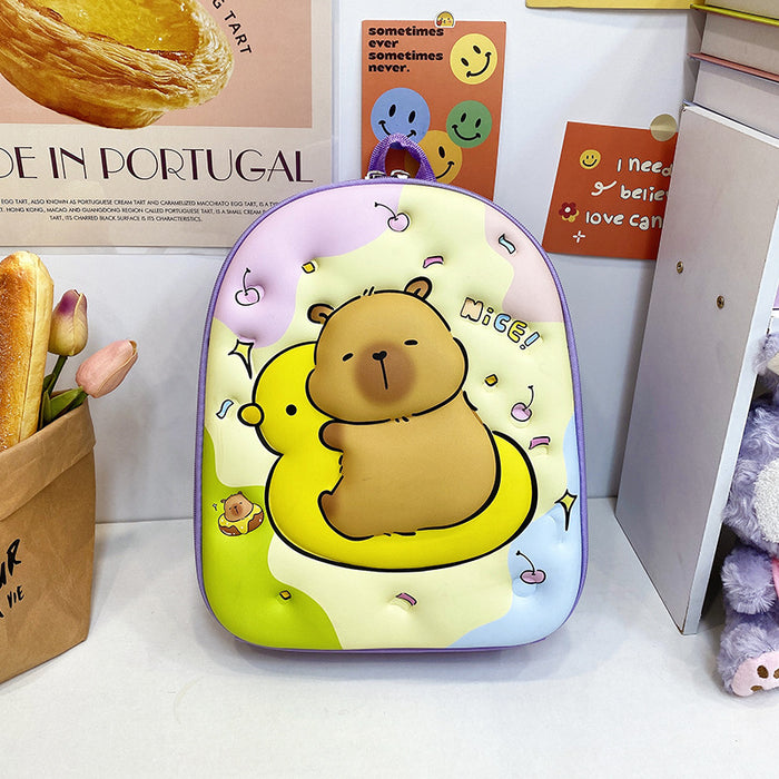 Wholesale New Groundhog Backpack Cute Kindergarten Backpack Boys and Girls Backpack Cute Cartoon Hard Shell