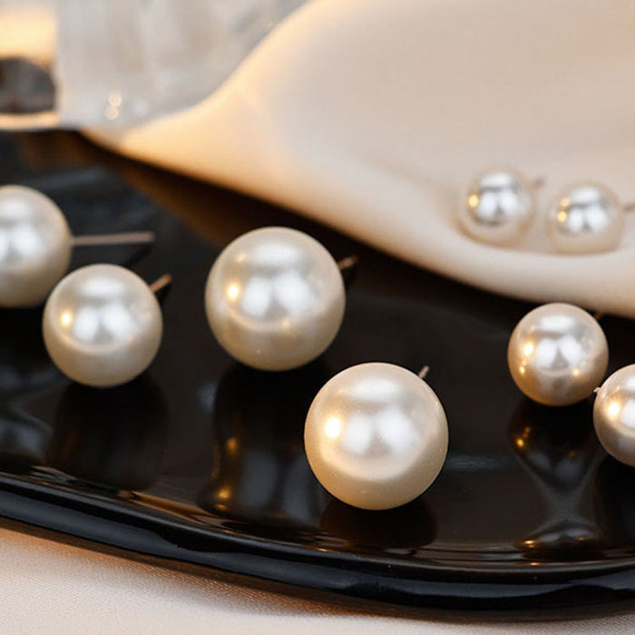 Wholesale Pearl earrings women's pure silver light luxury high-end French earrings decoration