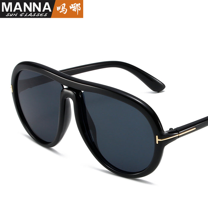 Wholesale double beam glasses  sunglasses large frame classic rice glasses