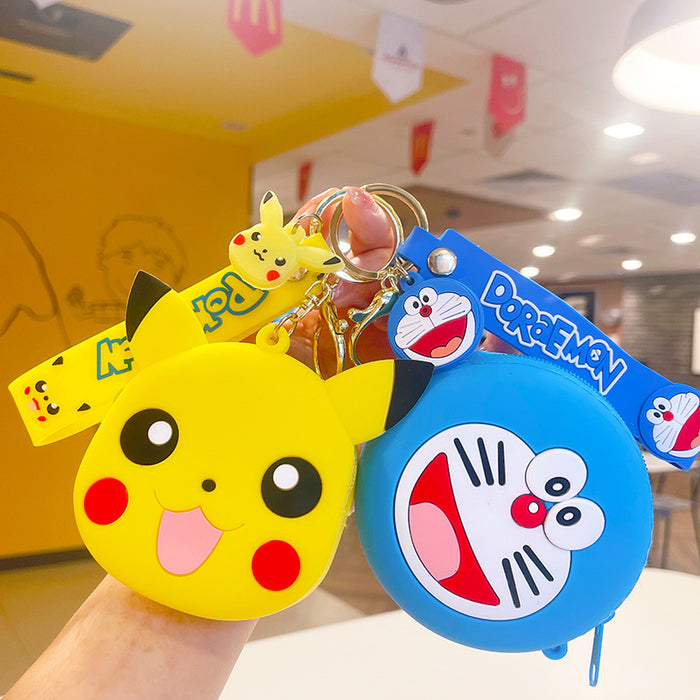 Wholesale Cartoon Mini Silicone Coin Purse Keychain JDC-KC-LiuFan024