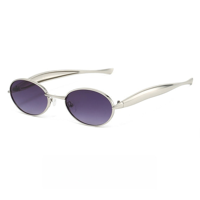 Wholesale Mirror legs, metal sun frame, oval shaped fashionable fashion show, UV resistant sunglasses