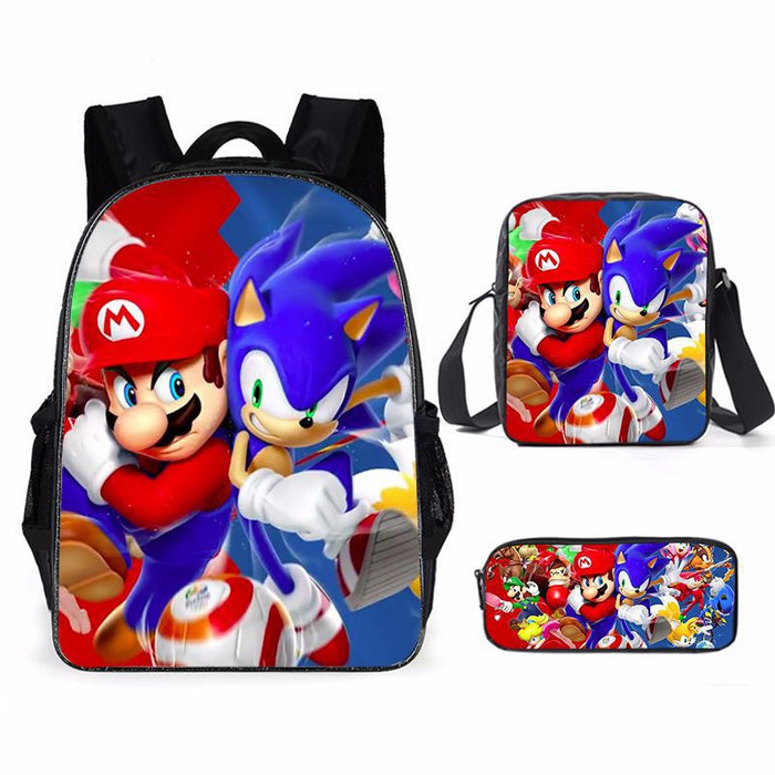 Wholesale Cartoon Backpack Primary and Secondary School Students Three-piece Schoolbag Backpack Shoulder Bag Pencil Case JDC-BP-Shangl001