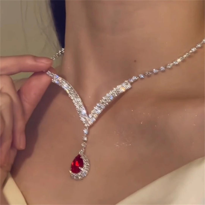 Wholesale Red Drop Necklace for Women choker necklace