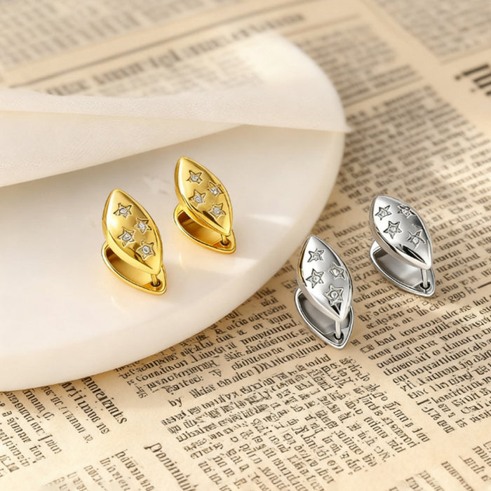 Wholesale Heart-shaped titanium steel gold earrings