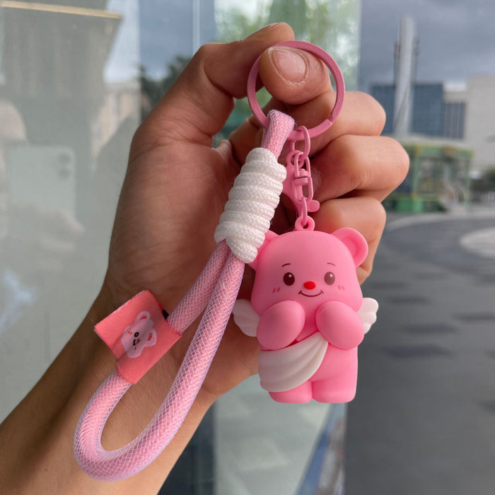 Wholesale Little Bear Cartoon Keychain Cute Bag Pendant Couple Car Keychain