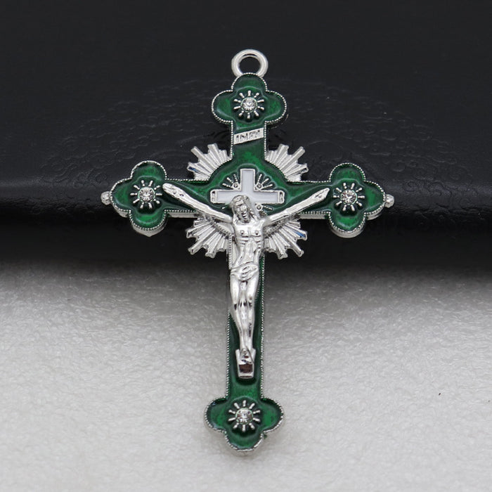 Wholesale Alloy Diamond DIY Cross Pendant Accessories JDC-DIY-ShuangN003