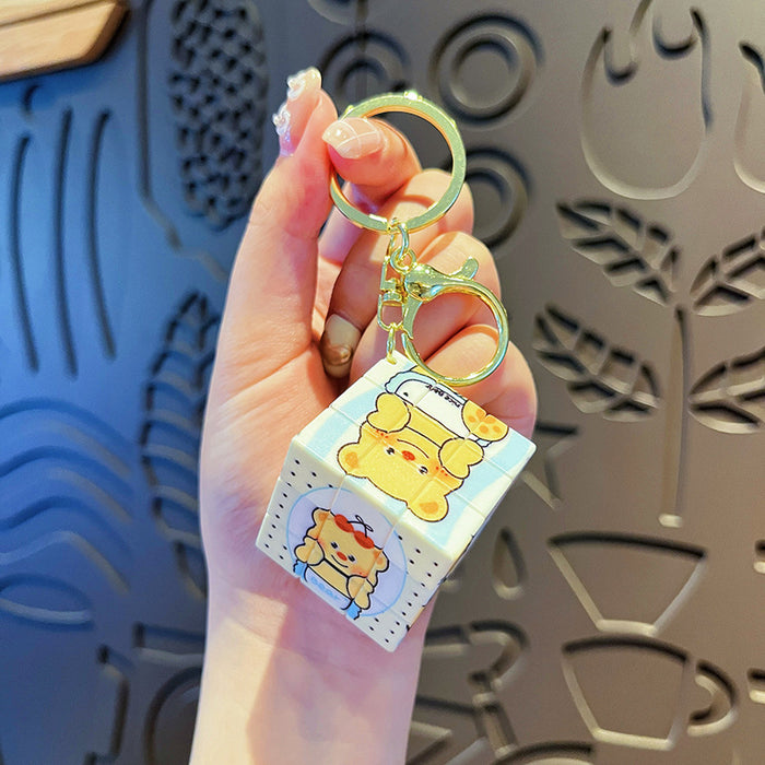 Wholesale Creative Rubik's Cube Keychain Cute and Playable Third Order Rubik's Cube Keychain Children's Bag Pendant Gift