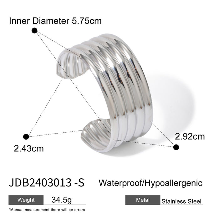 Wholesale 18k Gold Stainless Steel Multi-layer Tube Smooth Open Bracelet JDC-BT-JD111