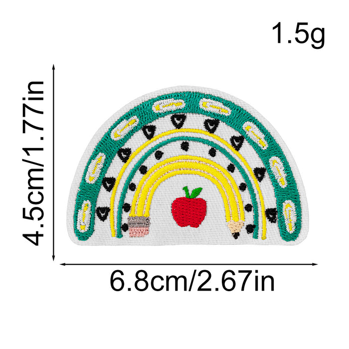 Wholesale Teachers'  Day Rainbow Pencil Cloth DIY Patches