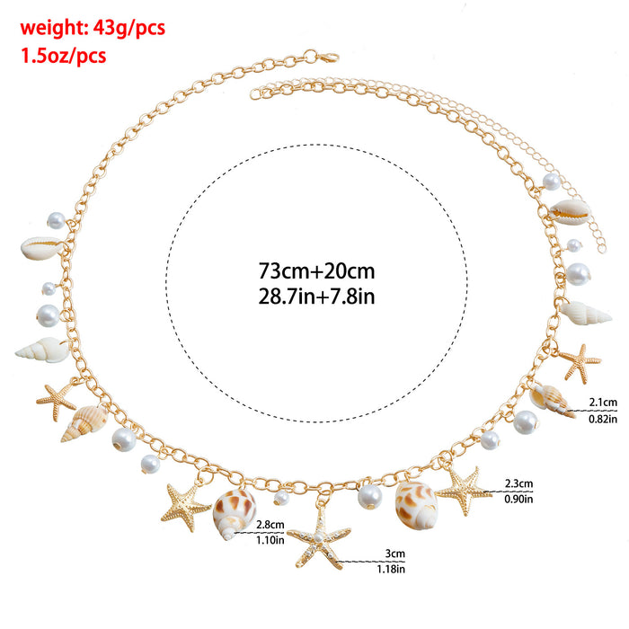 Wholesale Shell Waist Chain Seaside Tourism Imitation Pearl Starfish Body Chain