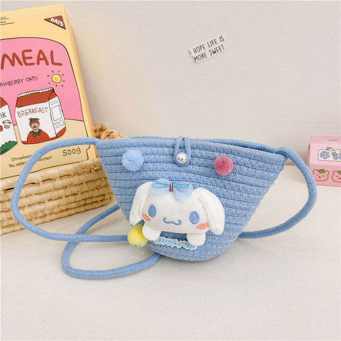 Wholesale Pearl Bag  Decorative Cotton Rope Woven Children' s Bag Crossbody Bag Lina  Cloud Bag