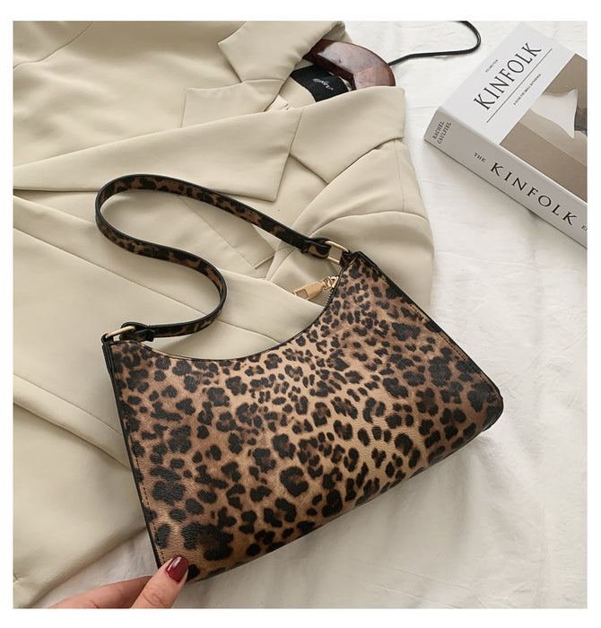 Wholesale Niche Design Bag Popular Hand-held Women's Bags Fashionable Leopard Print Single Shoulder Armpit Bags JDC-SD-MO005