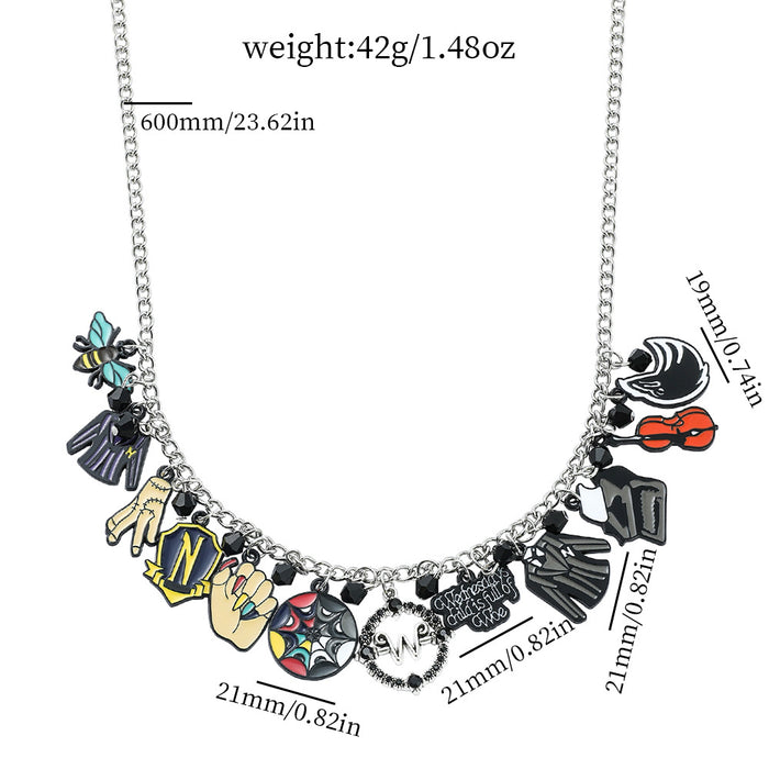 Wholesale Letter W fashion hollow pendant earrings and necklace for men and women.