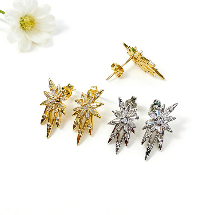 Wholesale Zircon Snowflake Earrings