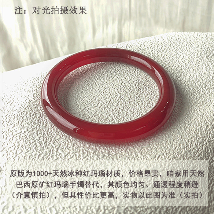 Wholesale New high-quality round bar fashionable deep red agate bracelet